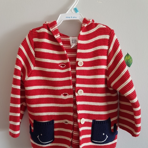 Baby Gap knit cardigan with hood - Picture 1 of 3